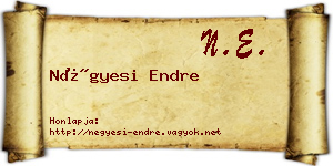 Négyesi Endre névjegykártya